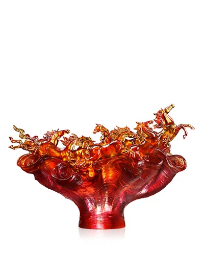 Liuli Blaze Limited Edition Crystal Glass Sculpture In Red