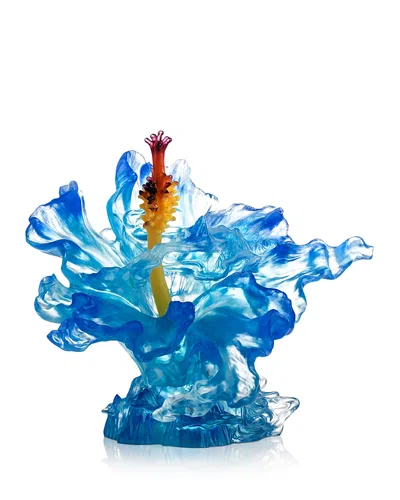 Liuli Cloudy Peaks Alight Crystal Figure In Blue