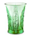 Liuli Crystal Floral Vase, In The Presence Of Spring Lovely Bamboo Shadows In Green