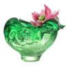 Liuli Crystal Floral Vase, Lotus Pond Leisure In Gold Red
