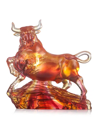 Liuli Easterly Winds Crystal Ox Figure In Multi