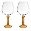 Liuli Flower Moon Goblet Duo, Set Of 2 In Amber