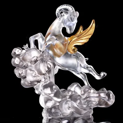 Liuli Frolicking Through The Heavens Crystal Glass Figure