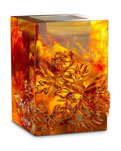 Liuli Heavenly Splendor Amber Crystal Votive Candle Holder