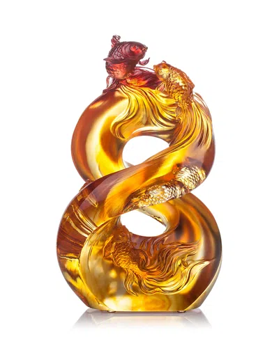 Liuli In Unity Crystal Sculpture In Amber/red