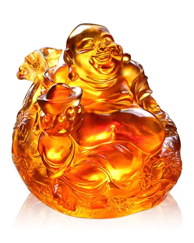 Liuli Joyous Grand Fulfillment Crystal Figure In Orange
