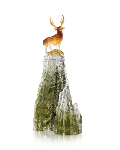 Liuli Limited Edition Auspicious Summit Crystal Glass Figure In Multi
