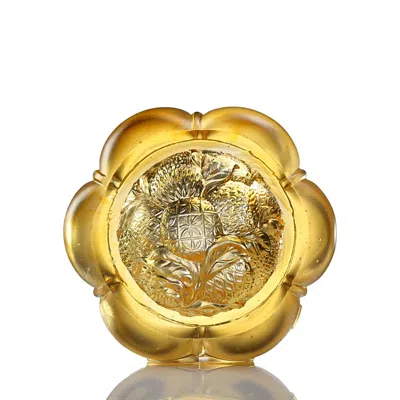 Liuli Limited Edition Auspiciousness In Gold Crystal Glass Figure In Yellow
