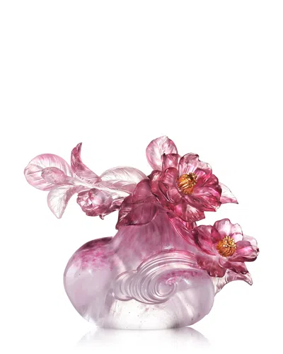 Liuli Limited Edition Blooming In Dignified Grace Glass Figurine In Pink