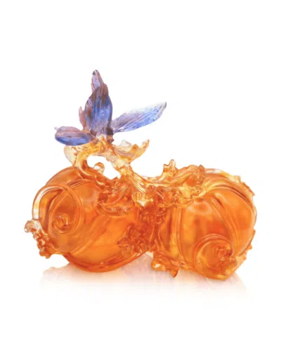 Liuli Limited Edition Fruits Of Prosperity Crystal Glass Figure In Orange