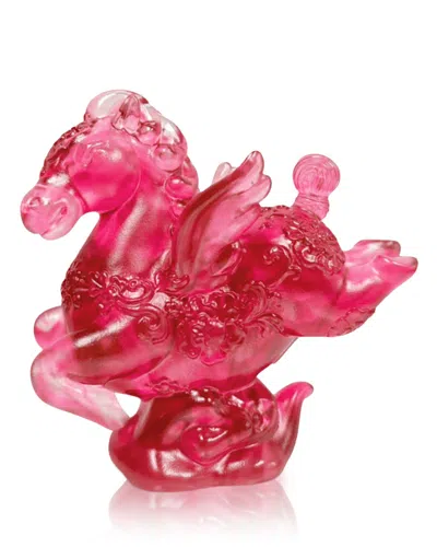 Liuli Limited Edition Little Young Pegasus Crystal Glass Figure In Pink