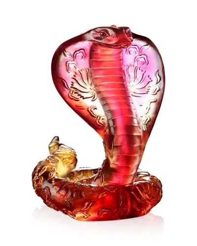 Liuli Limited Edition Opulence Invites Sun And Moon Crystal Glass Figure In Red
