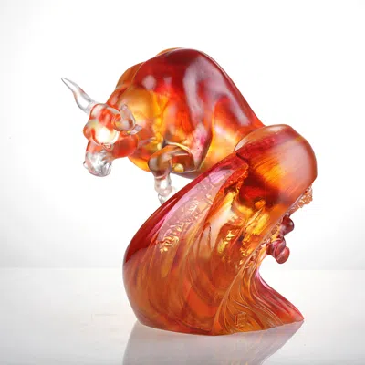 Liuli Limited Edition Profundity Crystal Glass Figure In Red
