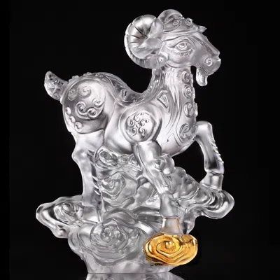 Liuli Limited Edition Traipsing Across Clouds Crystal Glass Figure In Gray