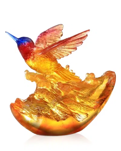 Liuli Limited Edition Victory By Daybreak Crystal Glass Figure In Orange