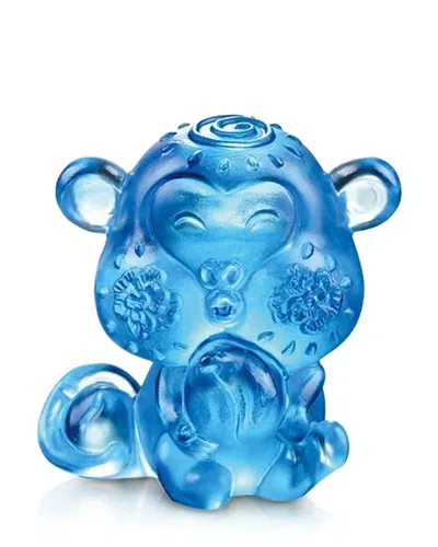 Liuli Limited Edition Year Of The Monkey Little Saint Crystal Glass Figure In Blue