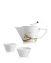 Liuli Little Teapot Plump Little Bird Set In White