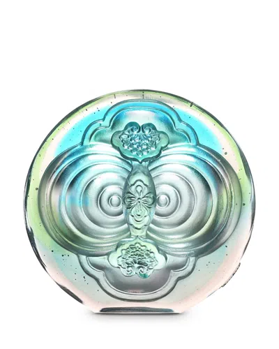 Liuli Paperweight Sculpture, May You Always Be Happy In Sky Blue