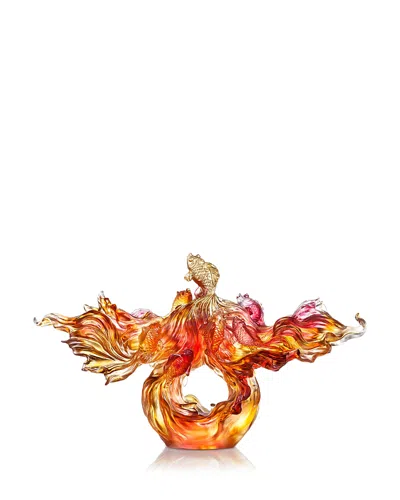 Liuli Rising New Era Goldfish Sculpture In Red/gold