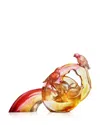 Liuli Ruyi Blooms Magpie & Magnolia Figurine In Red/amber