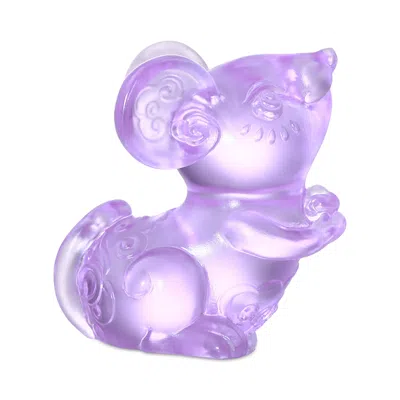 Liuli Ruyi's Twelve Blessings Elfin Mouse Crystal Sculpture In Purple