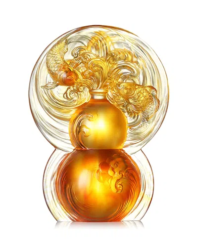 Liuli Source Of Abundance Crystal Sculpture In Amber