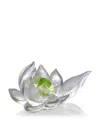 Liuli Tranquil Heart Lotus Flower In Clear/green