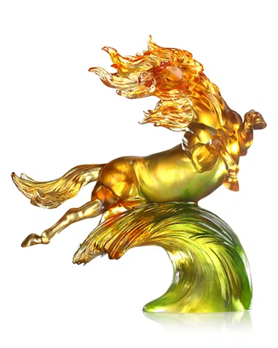 Liuli Transcendent Glory Limited Edition Crystal Glass Sculpture In Yellow