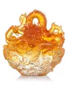 Liuli True Believer Auspicious Joy Crystal Sculpture In Amber