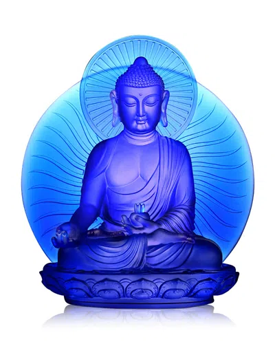 Liuli Wishes For Sentient Beings Crystal Figure In Blue