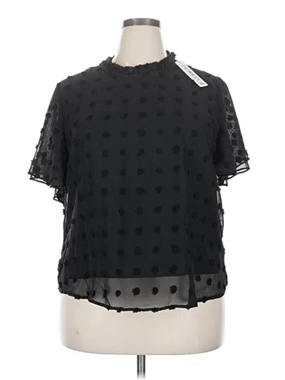 Pre-owned Liumilac Short Sleeve Blouse In Black