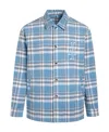 Liuregali Checkered Lapel Shirt In Blue