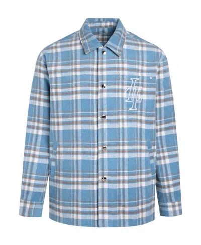 Liuregali Checkered Lapel Shirt In Blue