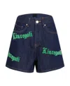 Liuregali High Waist Denim Shorts In Blue