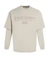 Liuregali Printed Fake Two-piece Long-sleeved Base Shirt In Nude