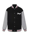 Liuregali Vintage Woolen Cloth Embroidered Baseball Coat In Black