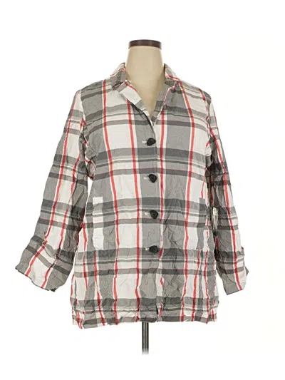 Pre-owned Liv 3/4 Sleeve Blouse In Gray