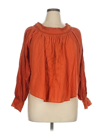 Pre-owned Liv 3/4 Sleeve Blouse In Orange