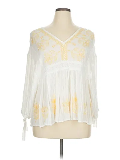 Pre-owned Liv 3/4 Sleeve Blouse In White