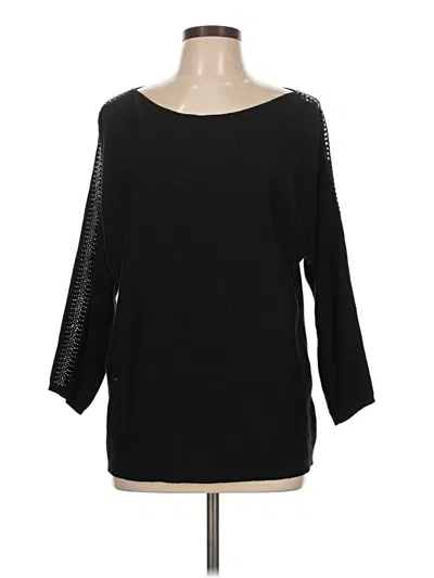 Pre-owned Liv 3/4 Sleeve Top Black Boatneck Tops