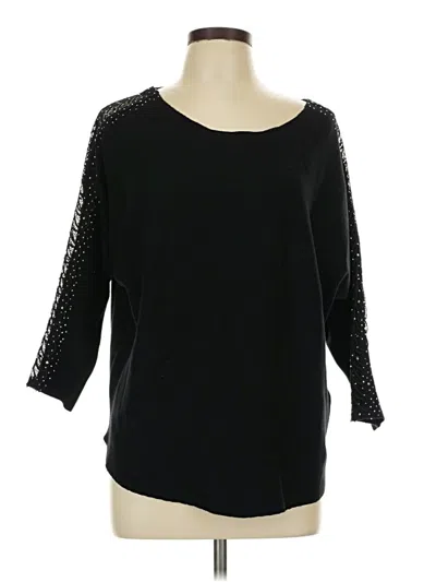 Pre-owned Liv 3/4 Sleeve Top Black Boatneck Tops