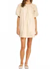 Liv Almond Poplin Mini Dress In Beige In Neutral
