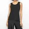 Liv Basic Knit Tank Top In Black In Black