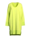 Liv Bergen Woman Mini Dress Lime Green Size Xs Cotton, Modal, Elastane In Green
