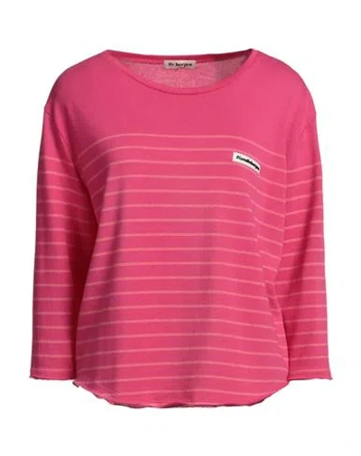 Liv Bergen Woman Sweatshirt Fuchsia Size S Cotton, Polyester In Pink