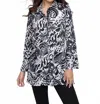 Liv By Habitat Crinkle Snap Front Tunic In Black In Black