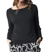 Liv By Habitat Foundation Knit Pleated Top In Black