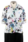 Liv By Habitat French Floral Button Front Linen Top In Multi