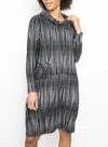 Liv By Habitat Graphic Grid Drawstring Pocket Dress In Black In Black