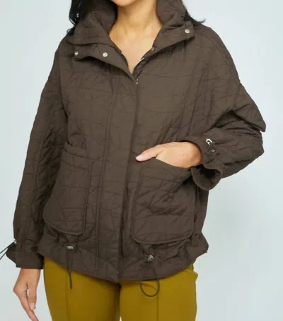 Liv By Habitat Kaleidoscope Quilted Perfect Puffer Jacket In Chocolate In Brown